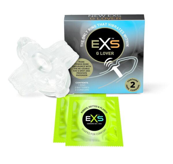 EXS G-Lover G-Spot Vibratie-ring Met 2 Stimulerende Condooms - womentoys.nl