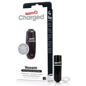 The Screaming O Charged Vooom Mini Vibrator Zwart - womentoys.nl