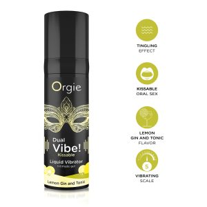 Orgie Dual Vibe Liquid Vibrator Lemon Gin & Tonic 15 ml - womentoys.nl
