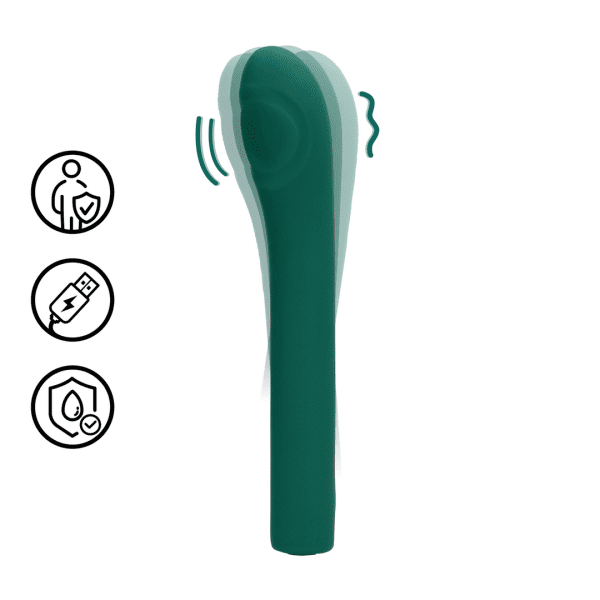 Loveline Pulse Wave G-spot Vibrator Green Crystal 22 cm - womentoys.nl
