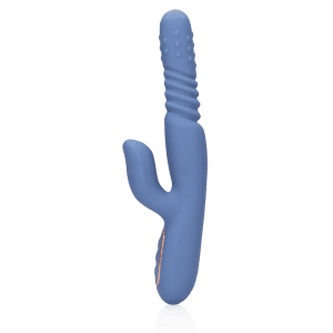 Loveline Roterende & Stotende Rabbit Vibrator Blue Nova 24 cm - womentoys.nl