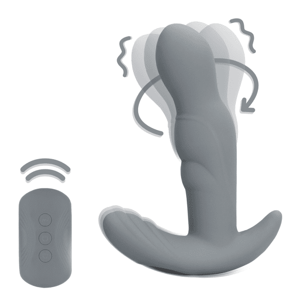 Loveline Roterende Prostaat Vibrator Gotham Grey 13 cm - womentoys.nl