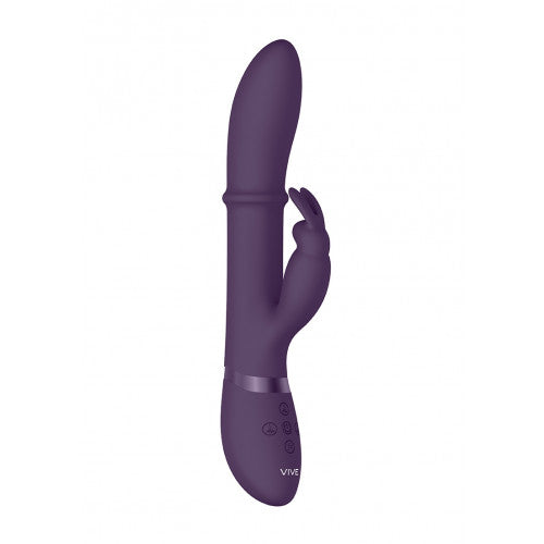 Vive Halo Stotende Rabbit Vibrator 24 cm Zwart - womentoys.nl