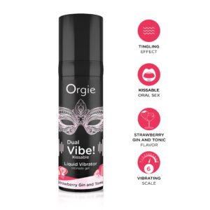 Orgie Dual Vibe Liquid Vibrator Strawberry Gin & Tonic 15 ml - womentoys.nl