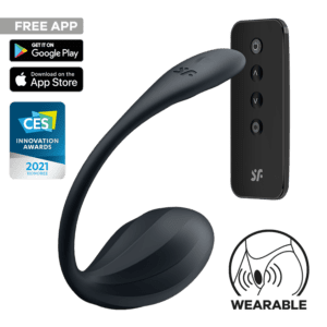 Satisfyer Ribbed Petal Draagbare Vibrator 18 cm Zwart - womentoys.nl