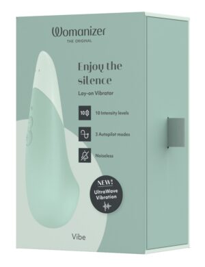 Womanizer Vibe Stille UltraWave Technologie Sage - womentoys.nl