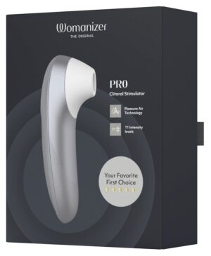 Womanizer Pro - Clitoris Luchtdruk Stimulator Zilver - womentoys.nl