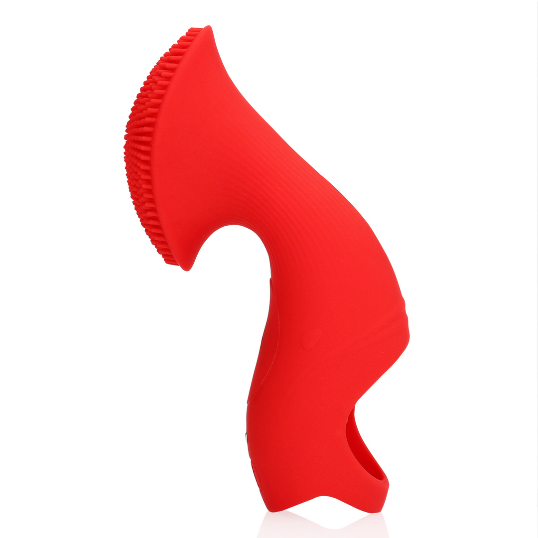 Loveline Textured Finger Vibrator Sunrise Red 11 cm - womentoys.nl